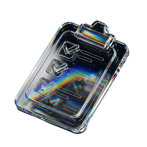 A glass clipboard, for complete audit trail